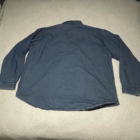 Carhartt denim fleece lined snap front shirt jacket size XL tall vintage - Picture 5 of 13